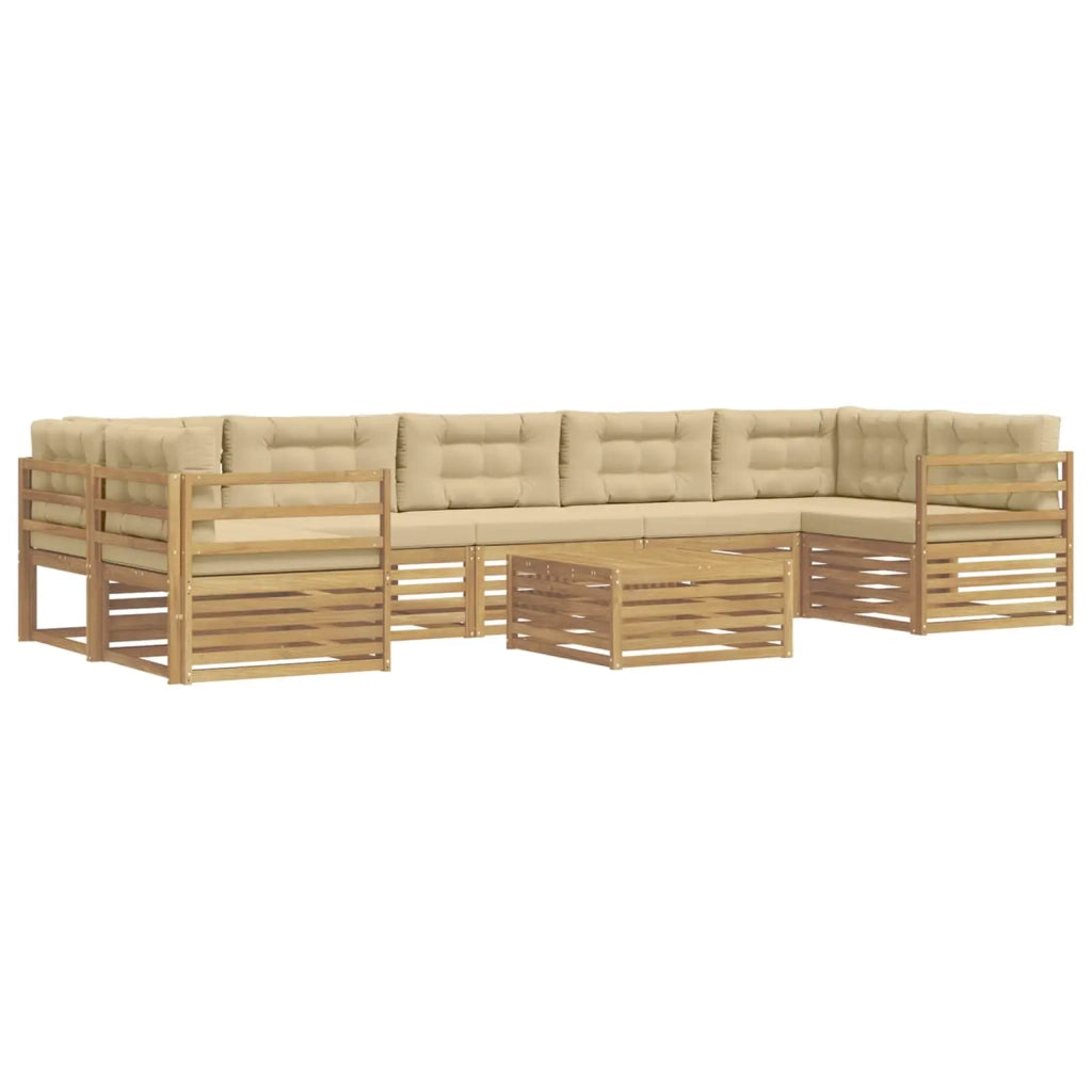 Set di divani da esterno 8 pz Bianco e Beige 3390188
