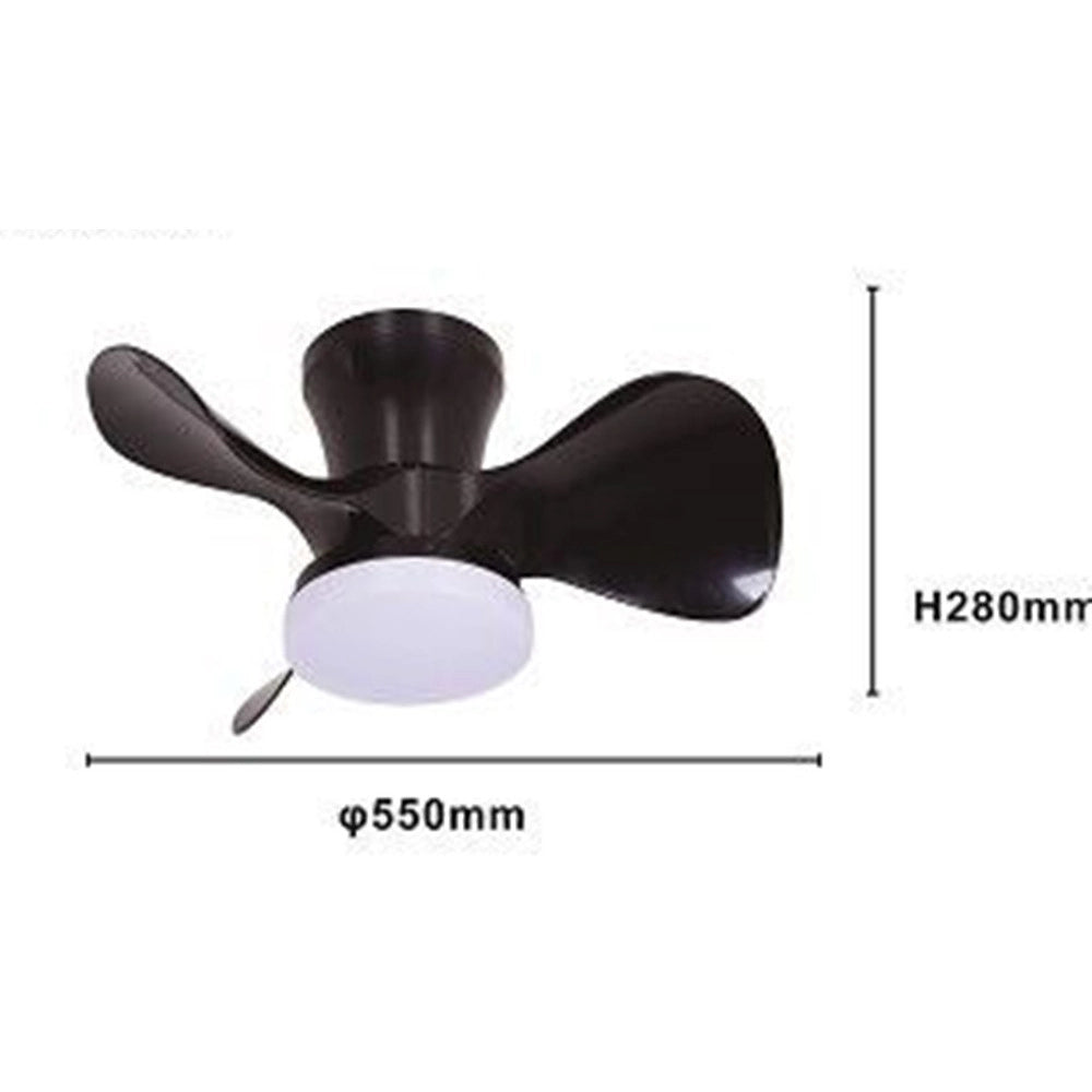 Trade Shop - Lampadario Plafoniera Ventilatore Da Soffitto Led Ip20 Luce 3000-6500k Nero 42293 -