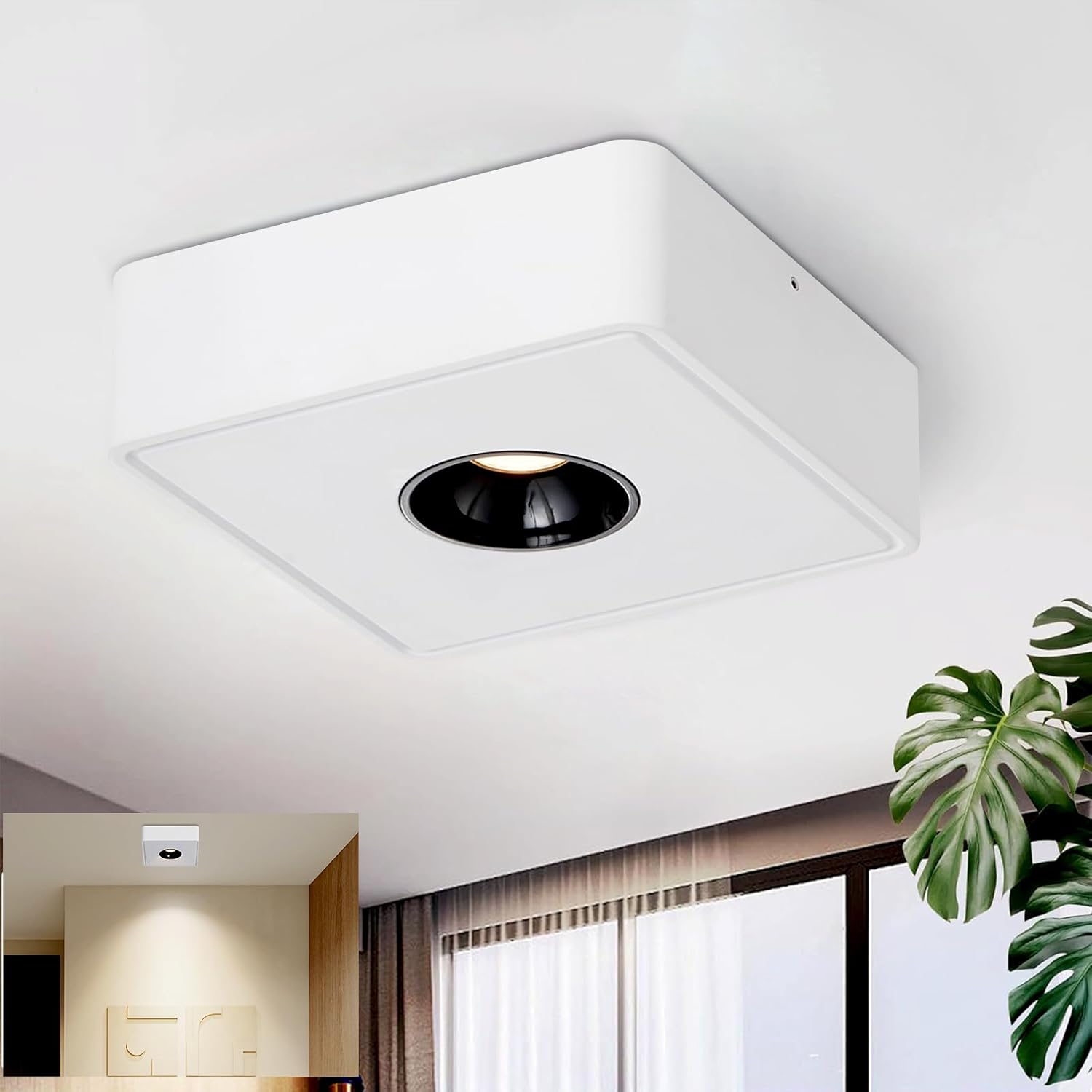 ZMH Faretto da soffitto LED da superficie 7W a sospensione bianco caldo
