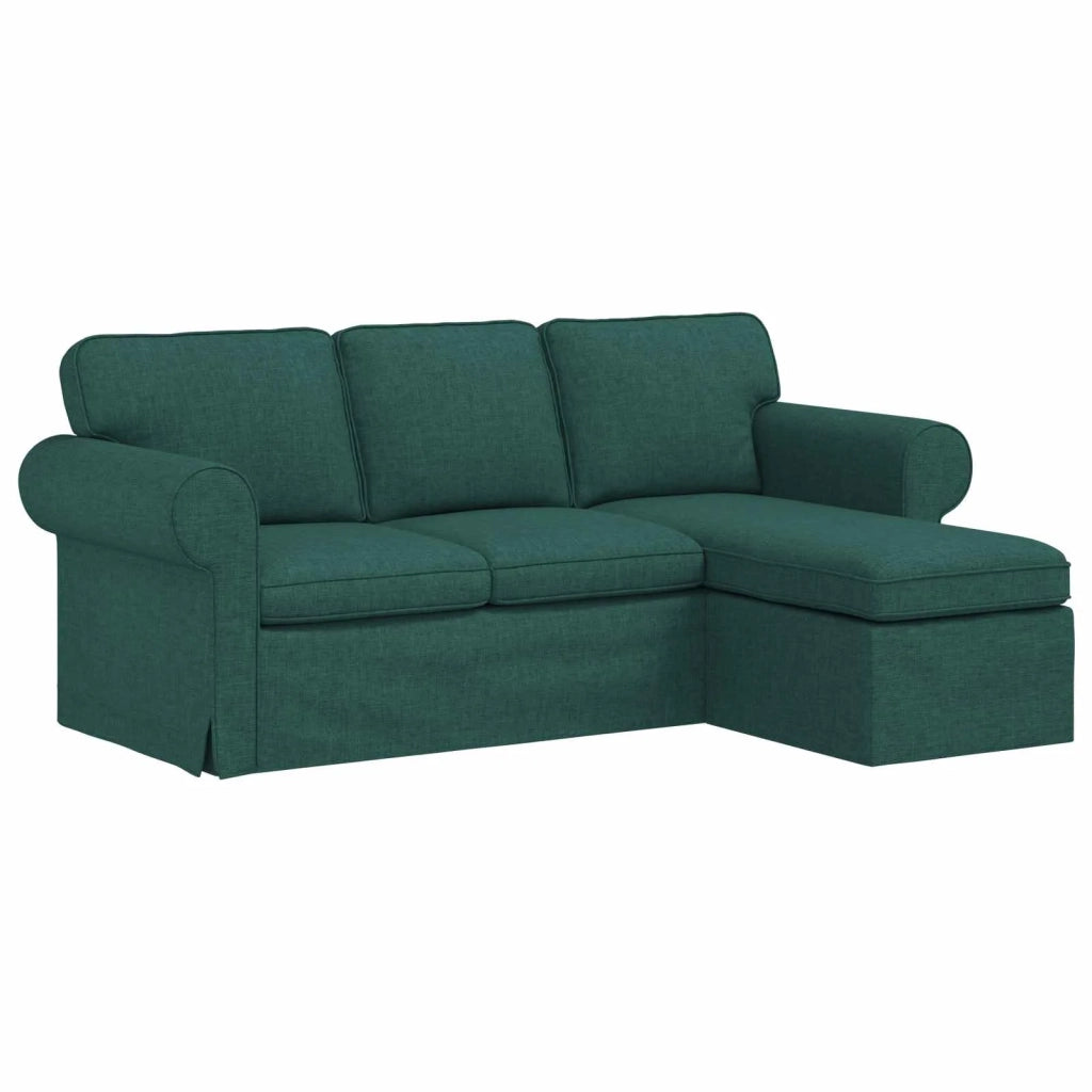Divano Verde Scuro 215 x 138 x 80 cm Tessuto