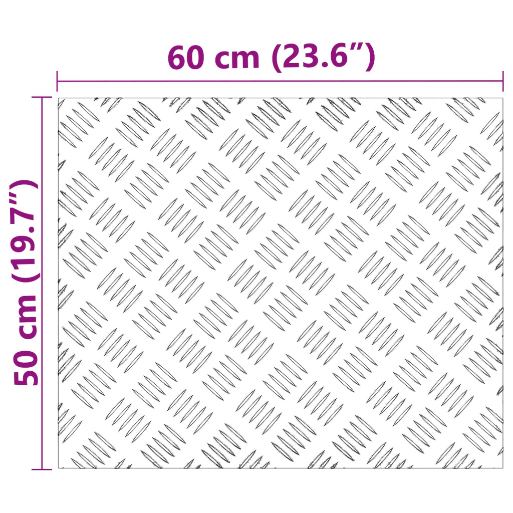 Pannelli in Alluminio a Motivo Vassoio 4 pz Antiscivolo 60x50 cm