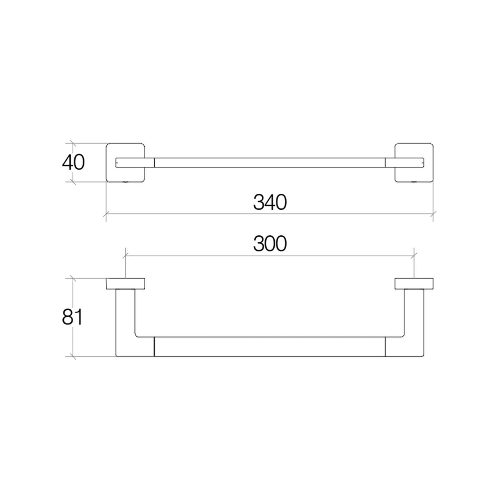 Lineabeta - Porta asciugamani Dado in ottone cromato L.34 cm