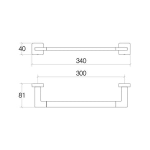 Lineabeta - Porta asciugamani Dado in ottone cromato L.34 cm