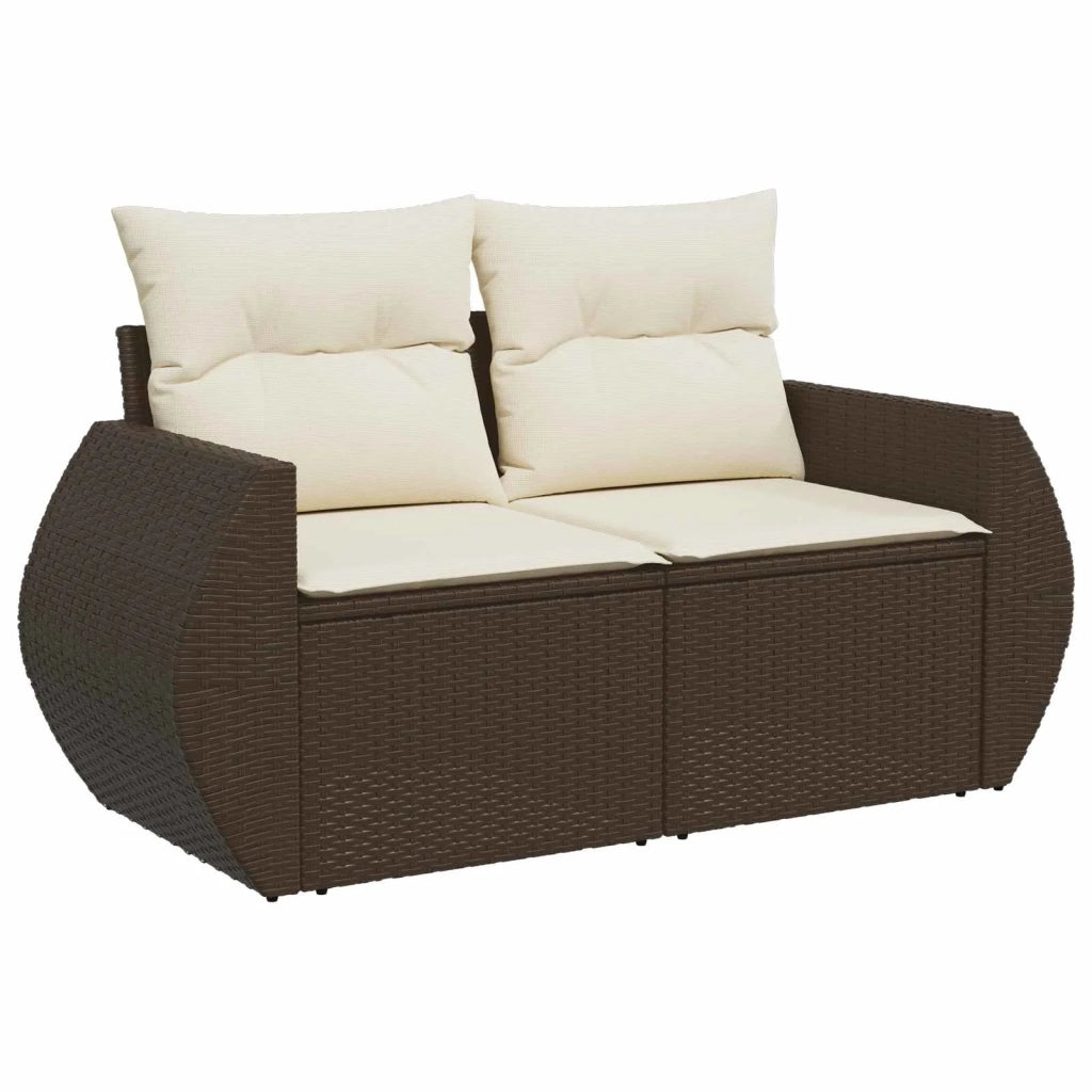 Set di divani 6 pz Marrone e Bianco Crema 3447508
