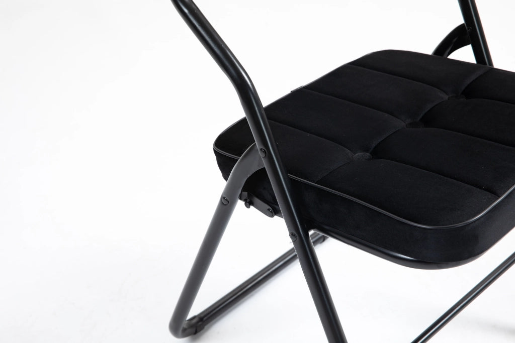 SEDIA Pieghevole Imbottita Set da 2 pezzi Nero in Acciaio