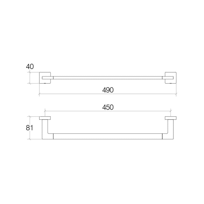 Lineabeta - Porta asciugamani Dado in ottone cromato L.49 cm