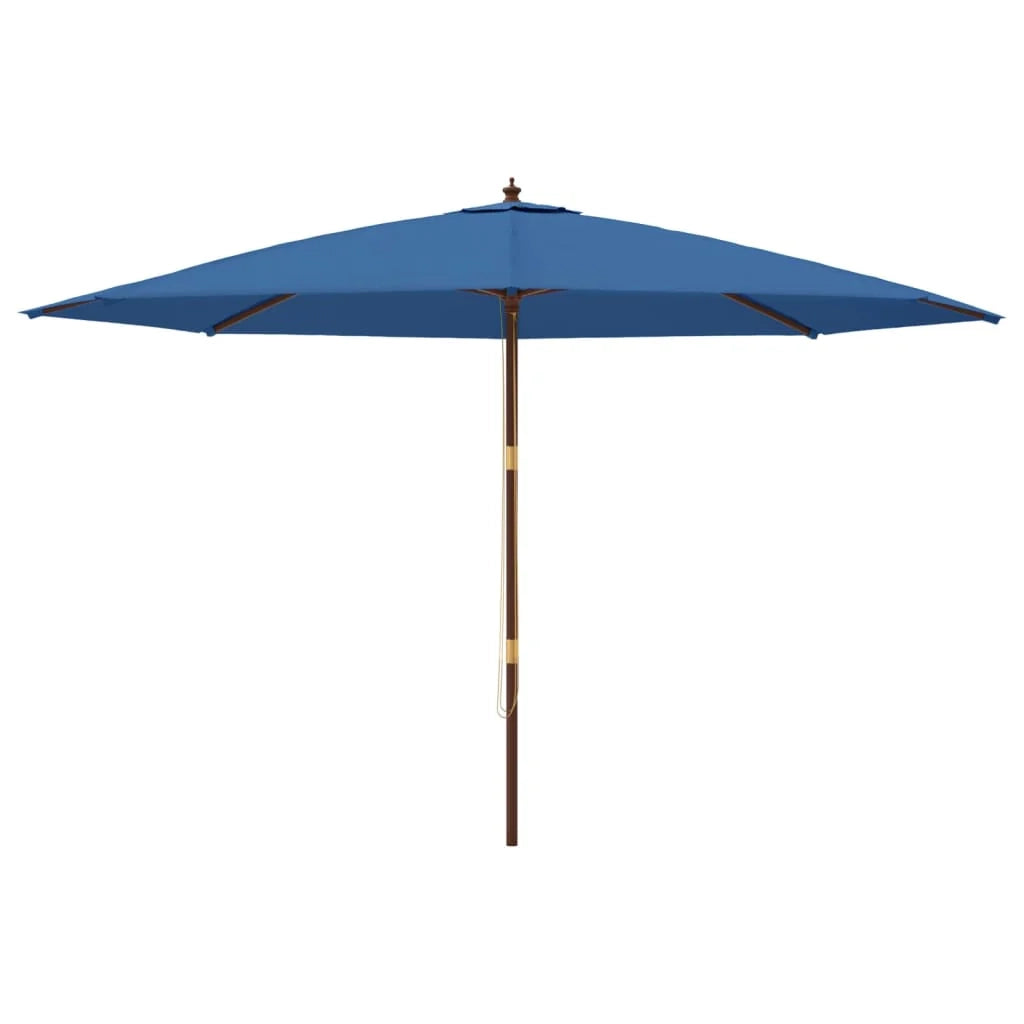 Ombrellone da giardino con palo in legno 400 x 273 cm blu 02_0008341