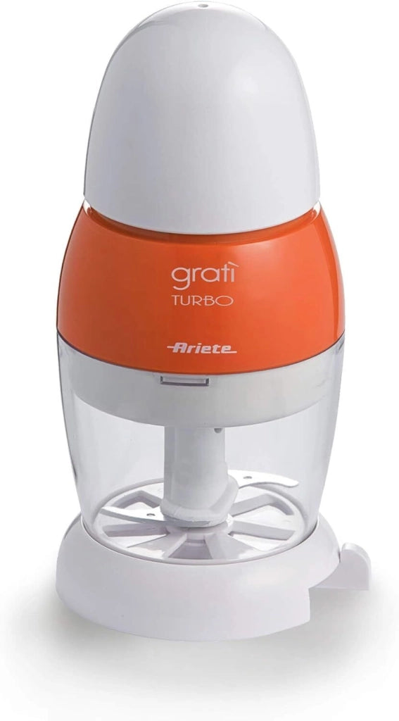 Ariete 439 Gratì Turbo Grattugia Elettrica 200W Lama Inox Coperchio Salvafreschezza colore Bianco Arancione