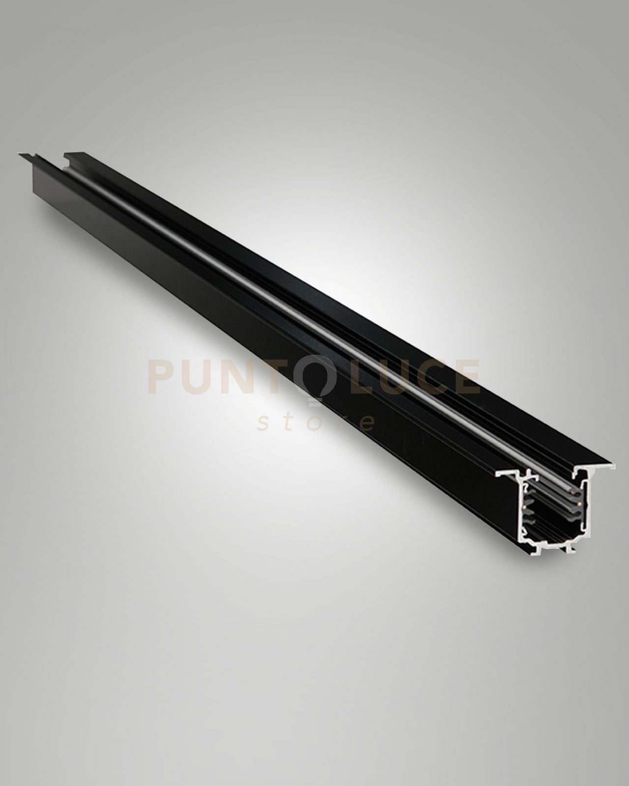 6121-06-200 BINARIO NERO INCASSO 3 FASI+DALI L.200CM