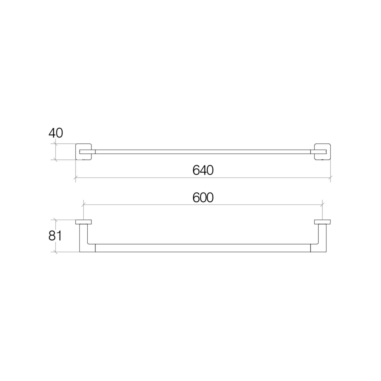 Lineabeta - Porta asciugamani Dado in ottone cromato L.64 cm