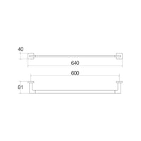Lineabeta - Porta asciugamani Dado in ottone cromato L.64 cm