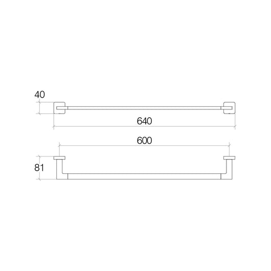 Lineabeta - Porta asciugamani Dado in ottone cromato L.64 cm