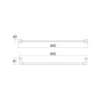 Lineabeta - Porta asciugamani Dado in ottone cromato L.84 cm
