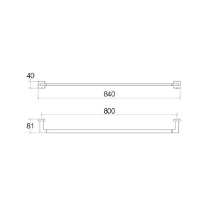 Lineabeta - Porta asciugamani Dado in ottone cromato L.84 cm