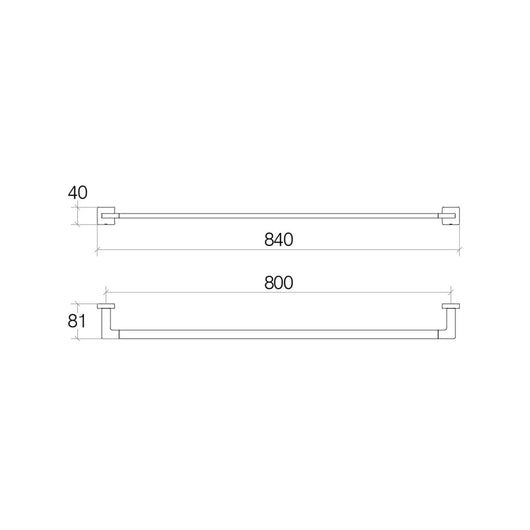 Lineabeta - Porta asciugamani Dado in ottone cromato L.84 cm