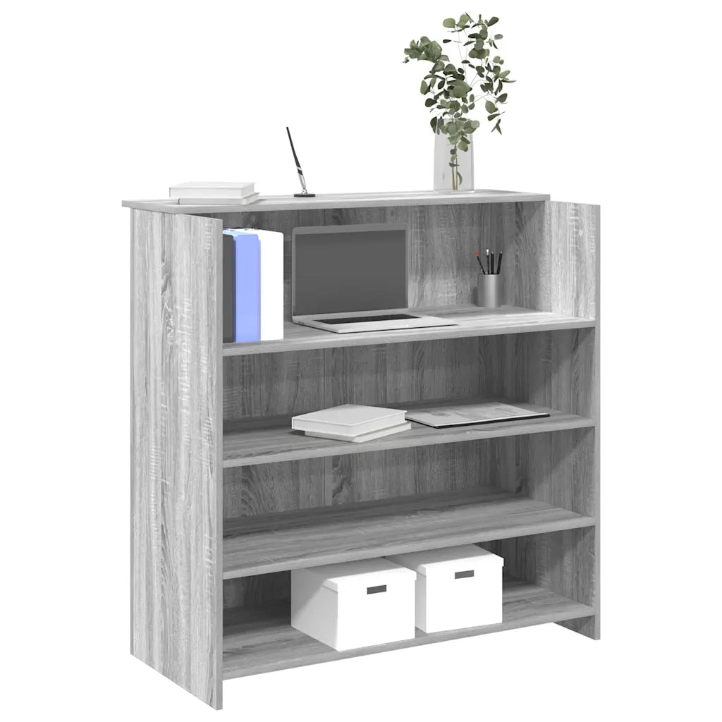 Banco Reception | Scrivania | Tavolo da Ufficio Grigio Sonoma 100x50x103,5 cm Legno Multistrato