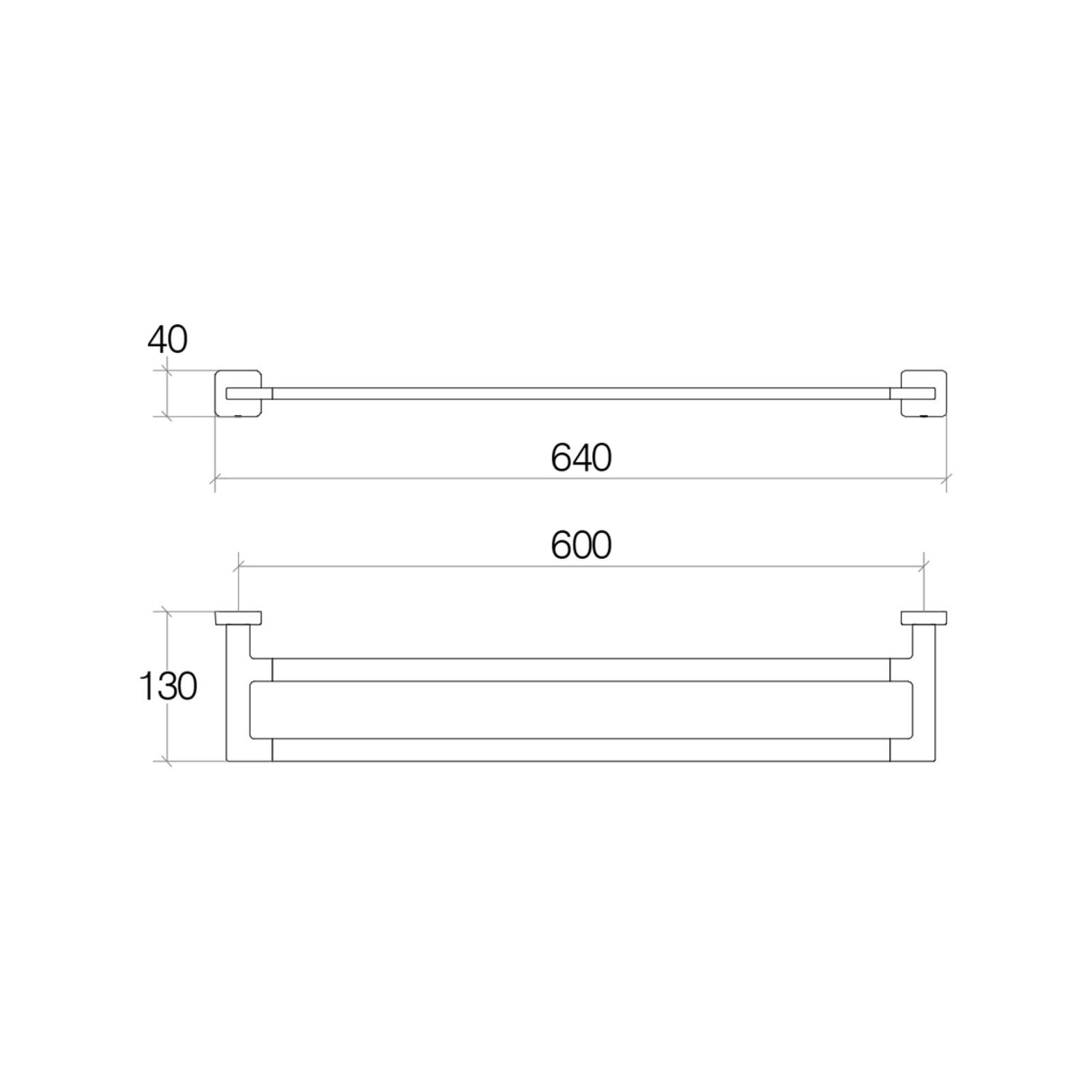 Lineabeta - Porta asciugamani doppio Dado in ottone cromato L.64 cm