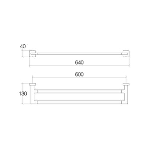Lineabeta - Porta asciugamani doppio Dado in ottone cromato L.64 cm