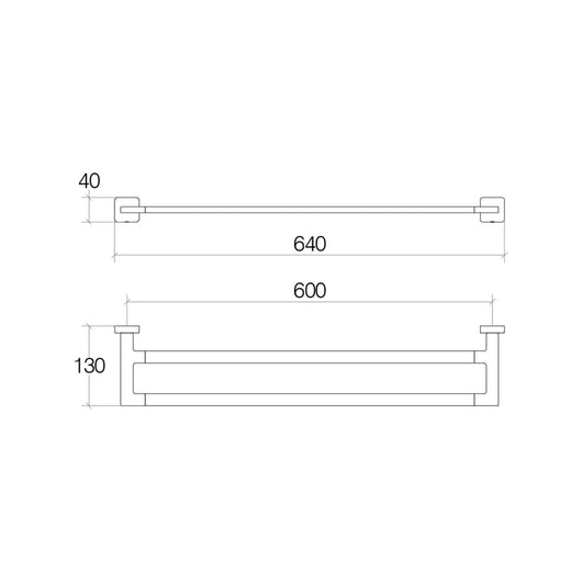 Lineabeta - Porta asciugamani doppio Dado in ottone cromato L.64 cm