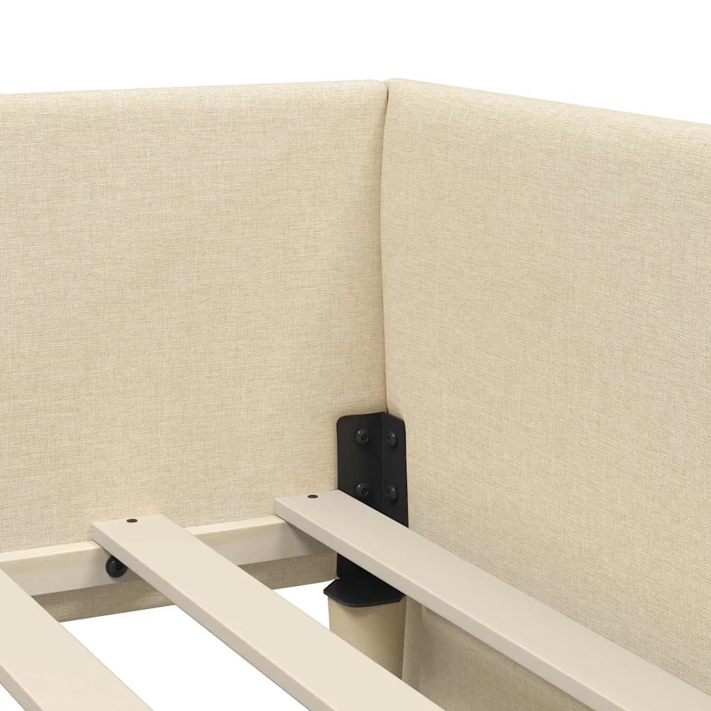 Cornice del letto ad angolo Crema 90 cm x 200 cm Tessuto 42016049