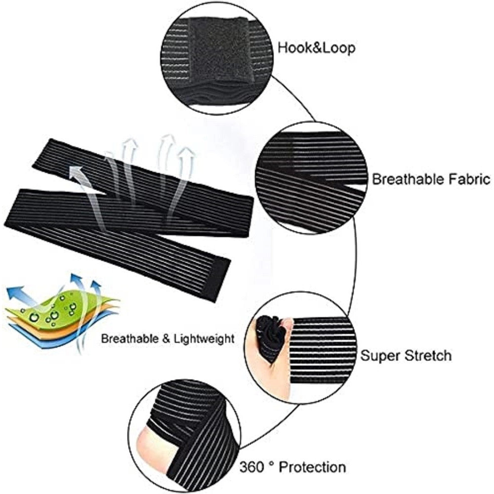 Trade Shop - Fascia Supporto Per Piede Caviglia Cavigliera Elastica Regolabile Con Strappo -