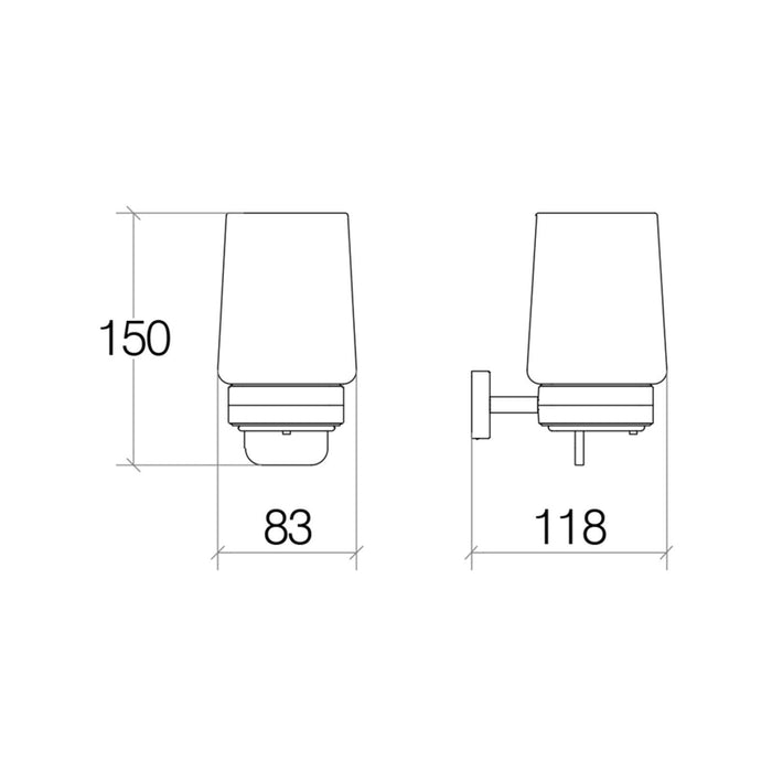 Lineabeta - Dispenser sapone a parete con leva Dado cromo lucido/bianco 150 ml