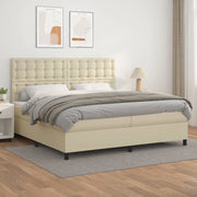 Giroletto a Molle con Materasso Crema 200x200 cm in Similpelle cod mxl 62186