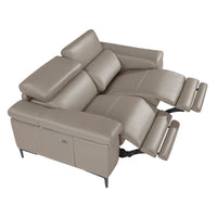 Divano relax a 2 posti in pelle grigio scuro