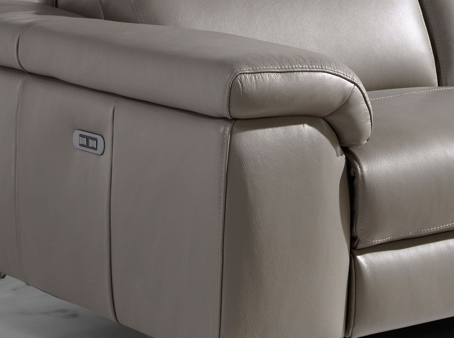 Divano relax a 2 posti in pelle grigio scuro