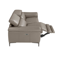 Divano relax a 2 posti in pelle grigio scuro