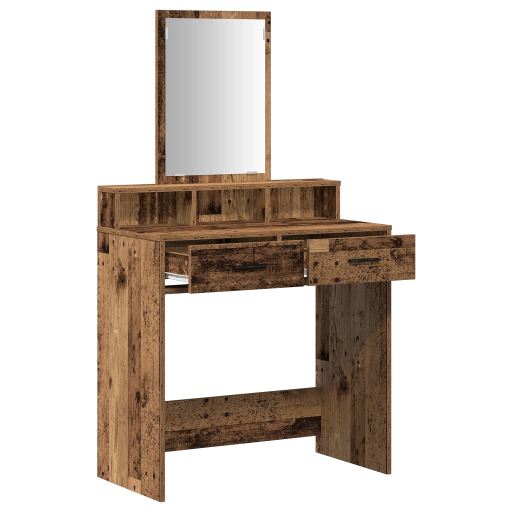 Tavolo da Trucco con Cassetti in Legno Antico 79x41x140 cm