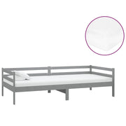 Divano letto | Sof¨¤ letto | Letto singolo con Materasso 90x200 cm Grigio in Legno di Pino