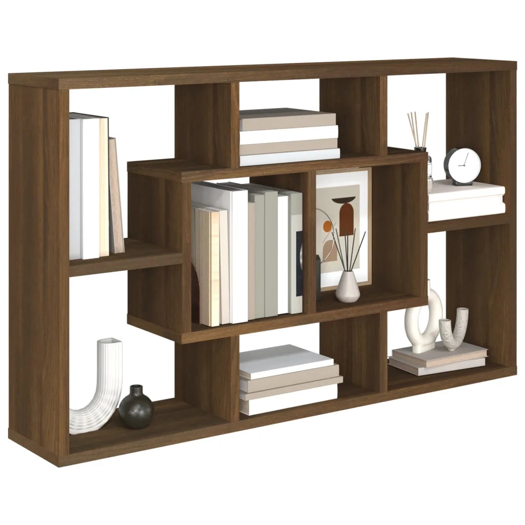 Mensola a Muro Rovere Marrone 85x16x52,5cm in Legno Multistrato 820462
