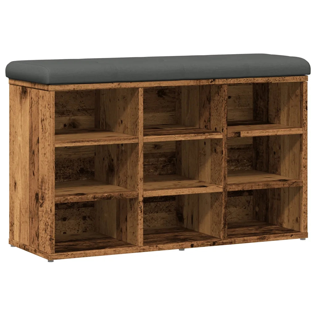 Panca Porta Scarpe Legno Antico 82x32x50 cm Legno Multistrato 857623