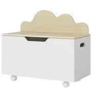 Cofanetto portagiochi con ruote e coperchio ¨C Minimal ¨C 59x30x53 bianco