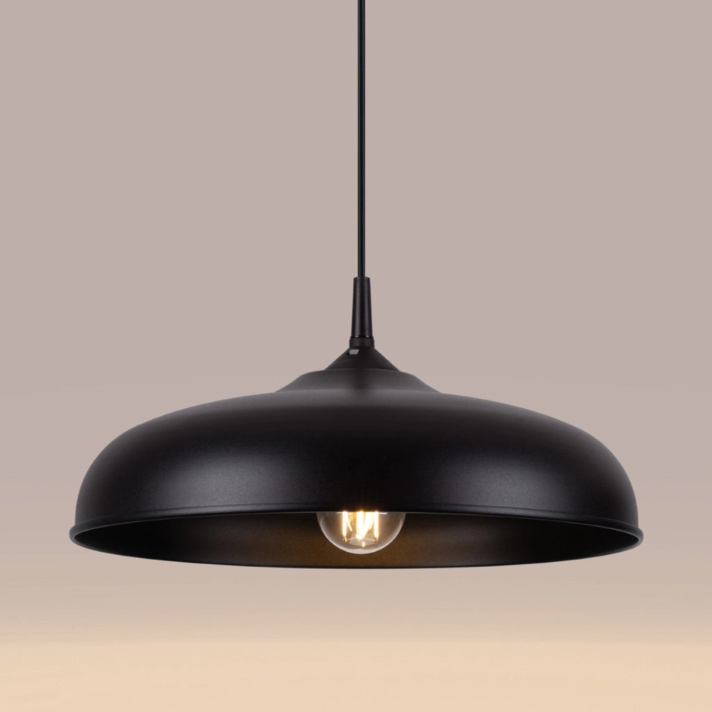 Lampada a sospensione nera ROSELA 1xE27 15W PureLume
