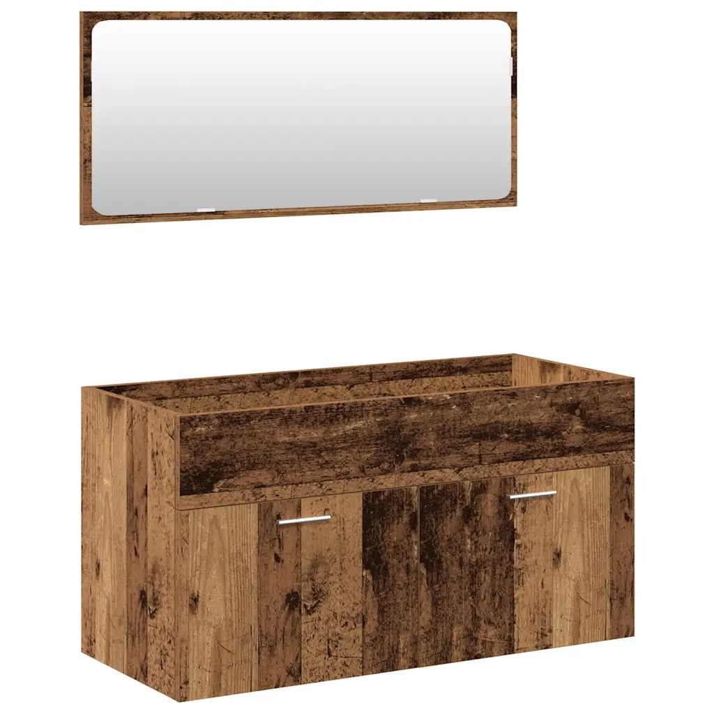 Set Mobili da Bagno 5 pz Legno Antico in Legno Multistrato 3328913