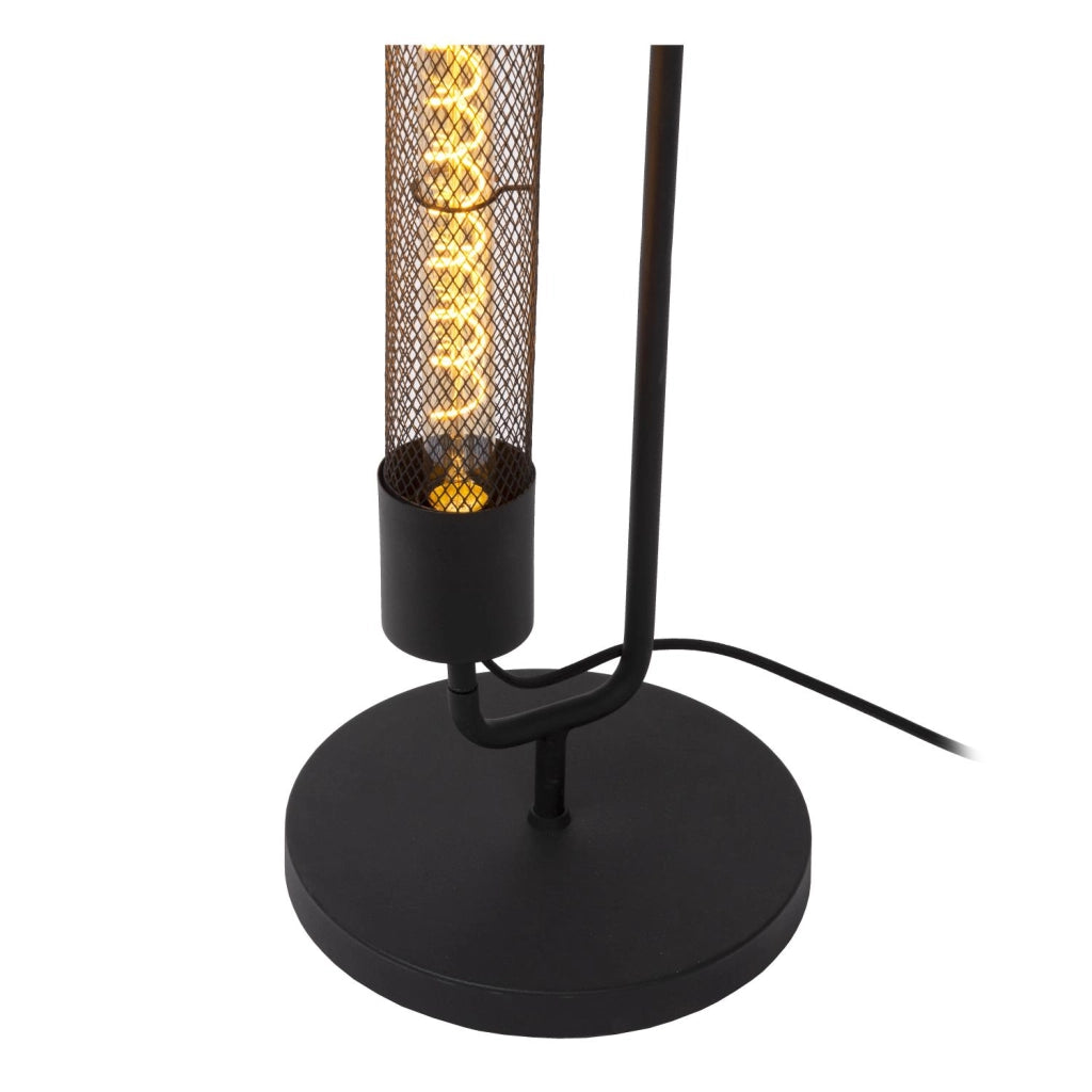 Lampada da terra loft nera in metallo 2xE27 CALIXT Lucide