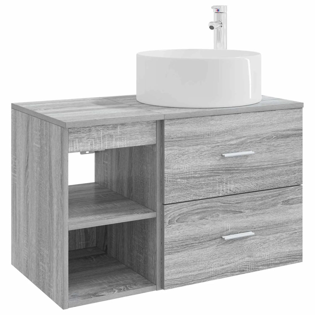 Set di mobili per il bagno 2 pcs Sonoma grigio 3403933