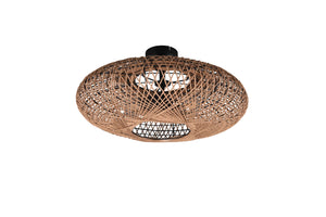 Plafoniera LED, metallo e sisal, nero, D 52 cm, Hedda