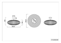 Plafoniera LED, metallo e sisal, nero, D 52 cm, Hedda