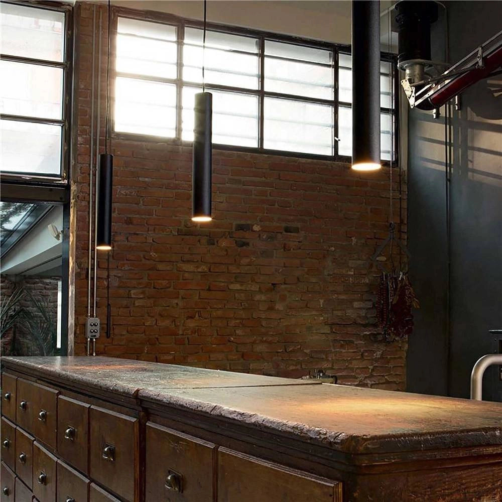 Trade Shop - Lampada Moderna Sospensione 120cm Slim Tondo Led 5watt Luce 3000k Cucina Pub Bar -