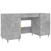 Scrivania | Tavolo da Ufficio Grigio Cemento 140x50x75 cm in Legno Multistrato