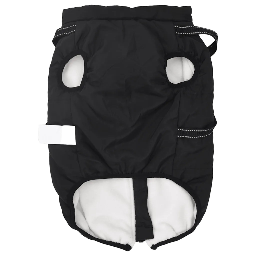 vidaXL Cappotto Cani con Imbracatura Impermeabile Riflettente Nero L48