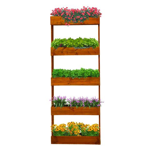 Ortolegno Balcony Diritto 5 Vasche 71X16,5Xh164 Cm Color Castagno