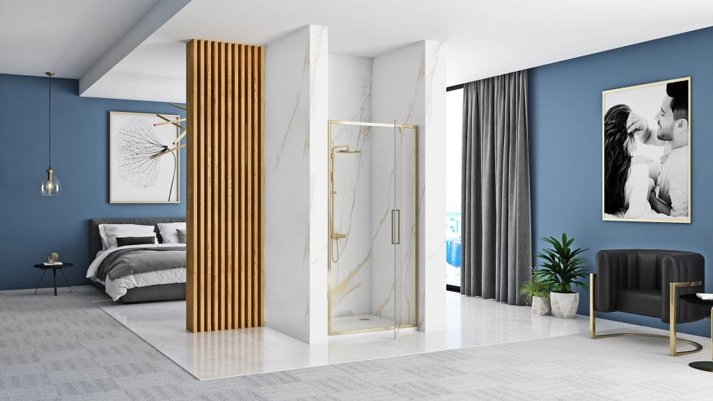 Porta Doccia Rea Rapid Swing Gold 90