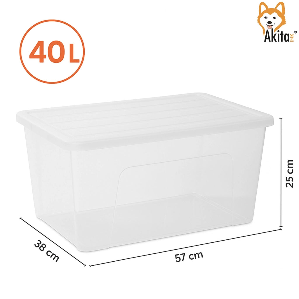 Akitaink 2 Contenitori Plastica 40L Doppia Apertura