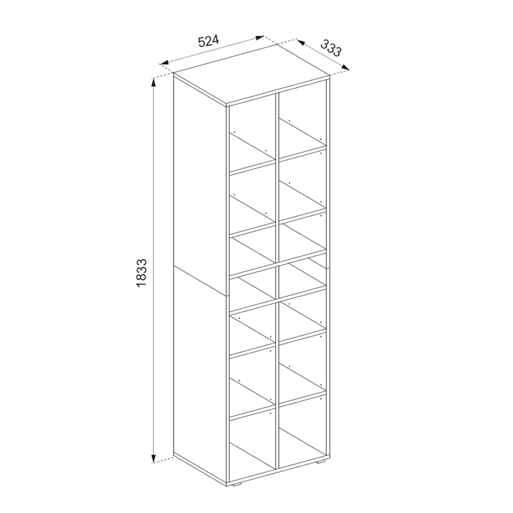 Vicco Mobile porta scarpe Bianco 54.2 x 183.3 cm 14 scomparti