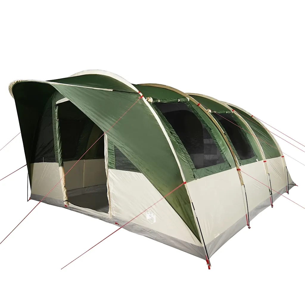 Tenda Familiare a Tunnel per 7 Persone Verde Impermeabile 94625