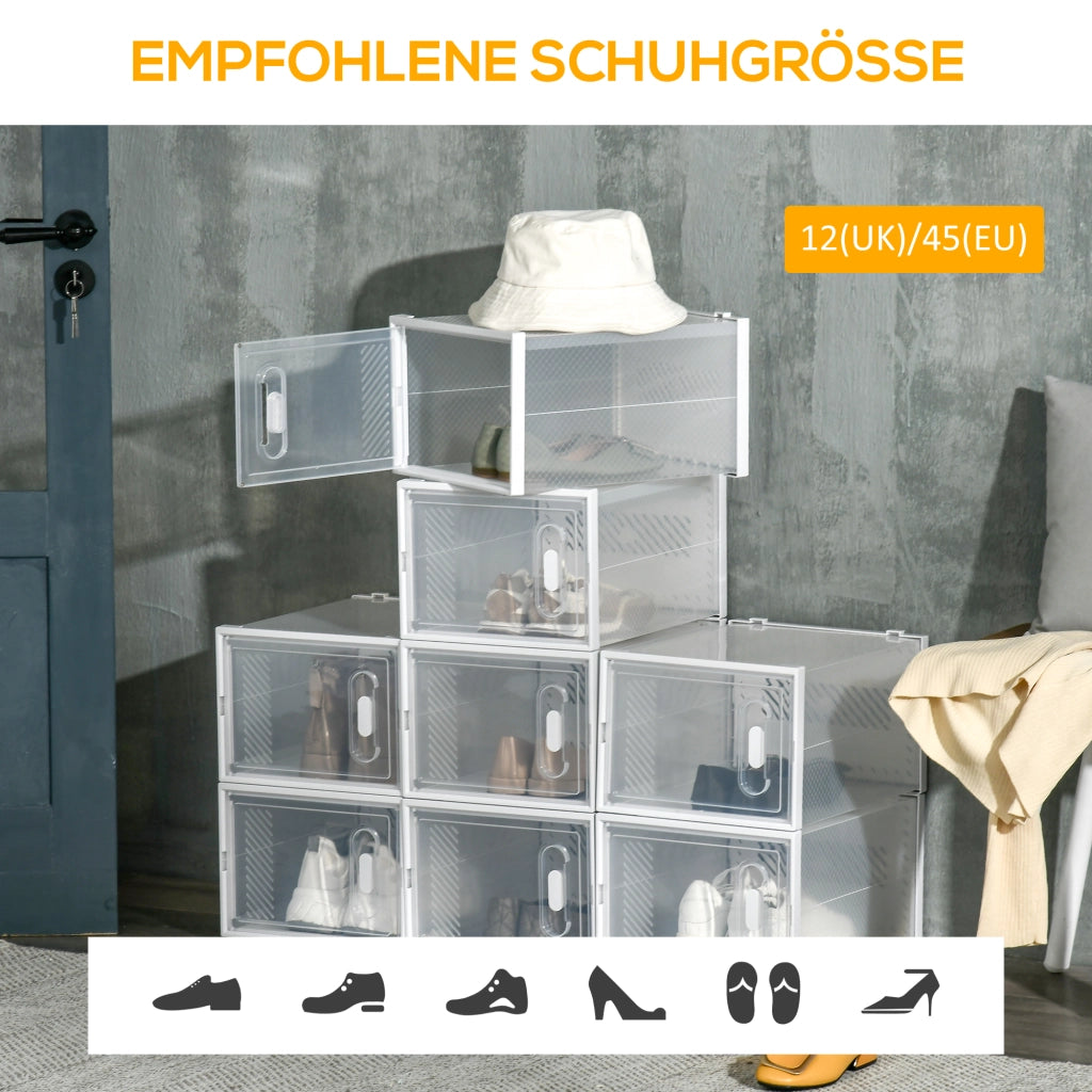 Sistema di scaffali per scarpe impilabile ¨C zephmum ¨C 8 pezzi, porte magnetiche, plastica, 28x36x21 cm